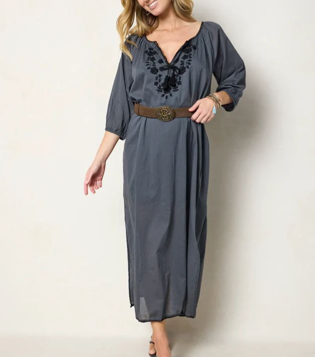 Christie Embroidered Cotton Maxi Dress