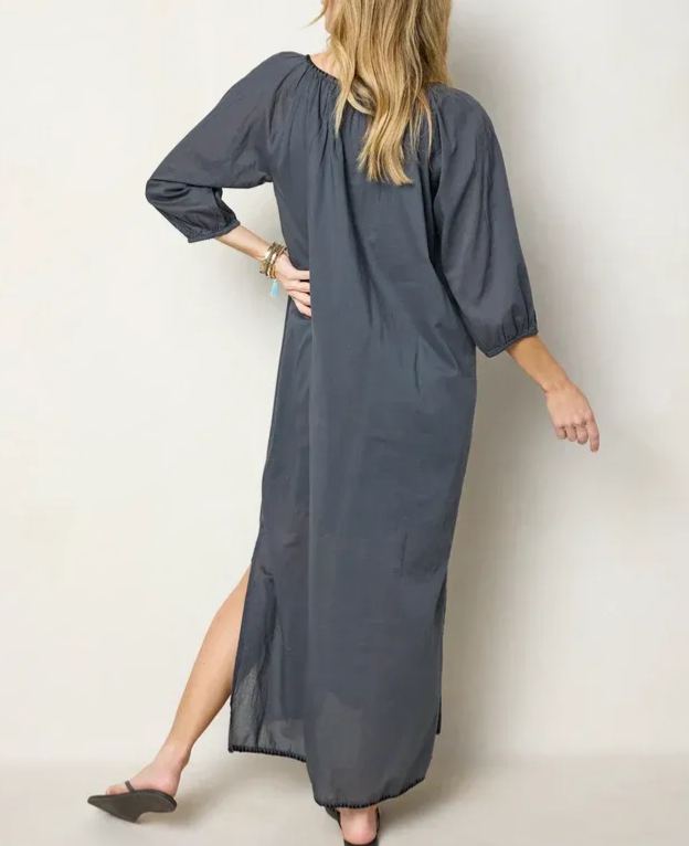 Christie Embroidered Cotton Maxi Dress