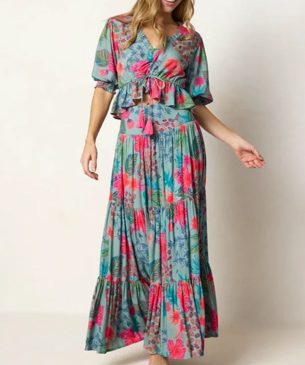 Elisa Ruffled Tie-Waist Dress