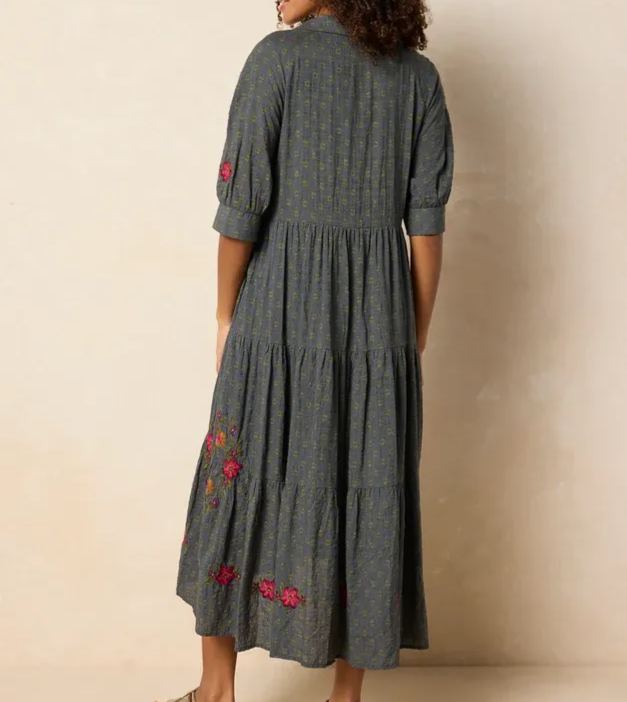 Rebecca Embroidered Midi Dress
