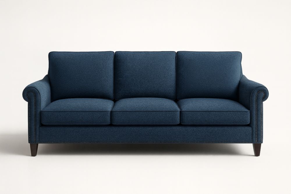 Canapé 3 Places Tissu Bleu
