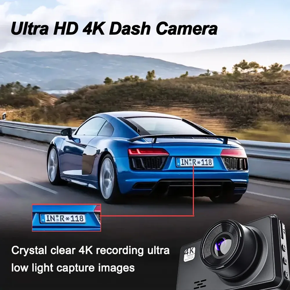 4K Full HD Smart Dash Cam (Front and Rear)