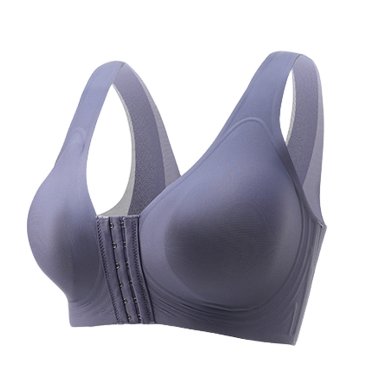 Seamless Front Buckle Cross Back Shaping Bra For Seniors