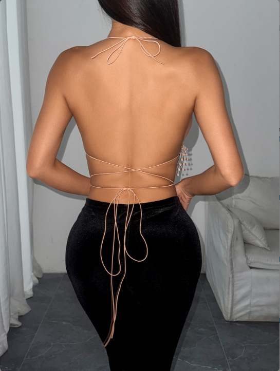 Black Rhinestone Mesh Club Top / Vest — Versatile Nightclub Wear