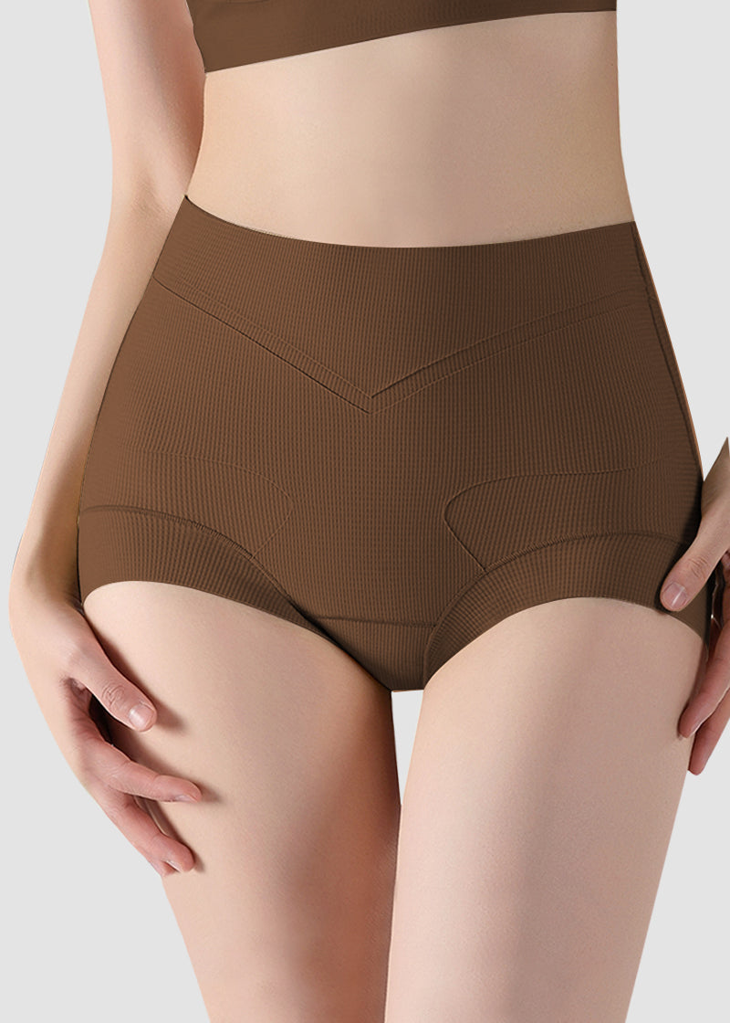 High-Waist Checkered Sculpting Panties (6 Pack)