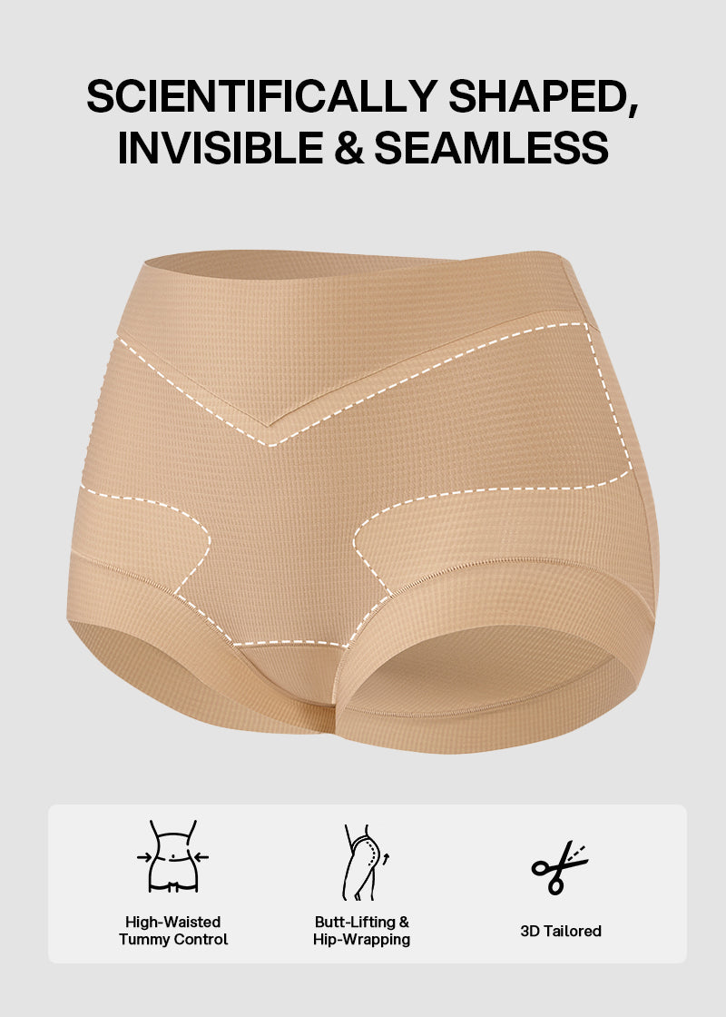High-Waist Checkered Sculpting Panties (6 Pack)