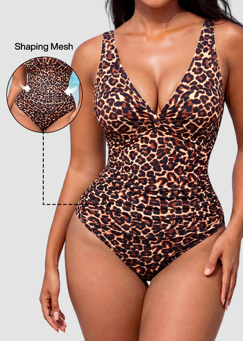 Twist Front Tummy Control One-Piece Swimsuit