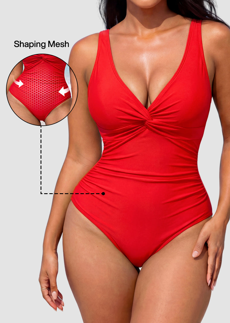 Twist Front Tummy Control One-Piece Swimsuit