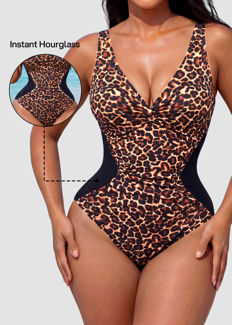 Twist Front Tummy Control One-Piece Swimsuit