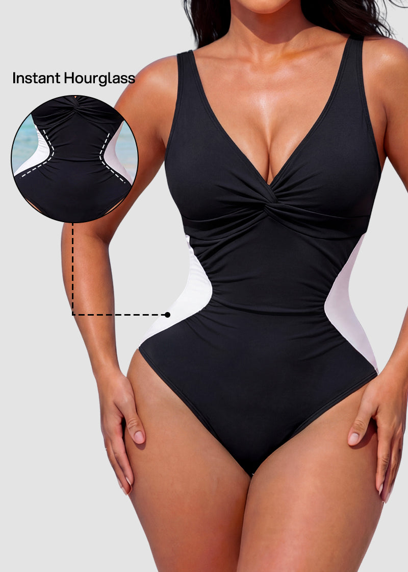 Twist Front Tummy Control One-Piece Swimsuit