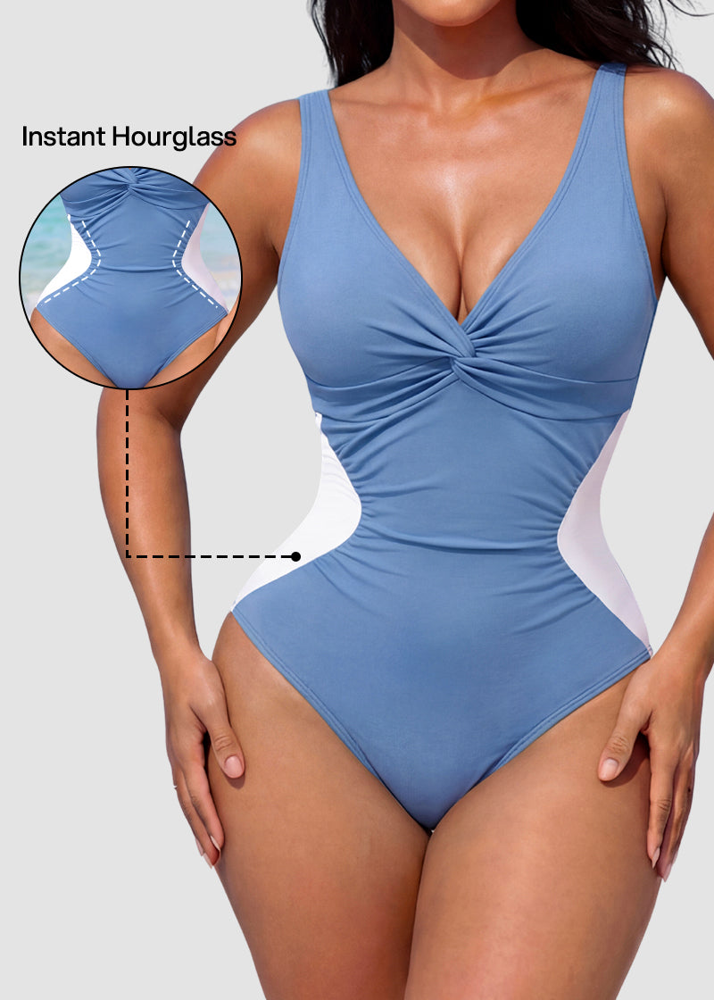 Twist Front Tummy Control One-Piece Swimsuit