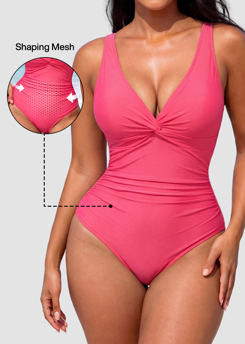 Twist Front Tummy Control One-Piece Swimsuit