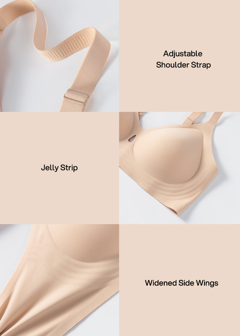 Invisible Jelly Lift Bra with Breathable Water Drop Hollow