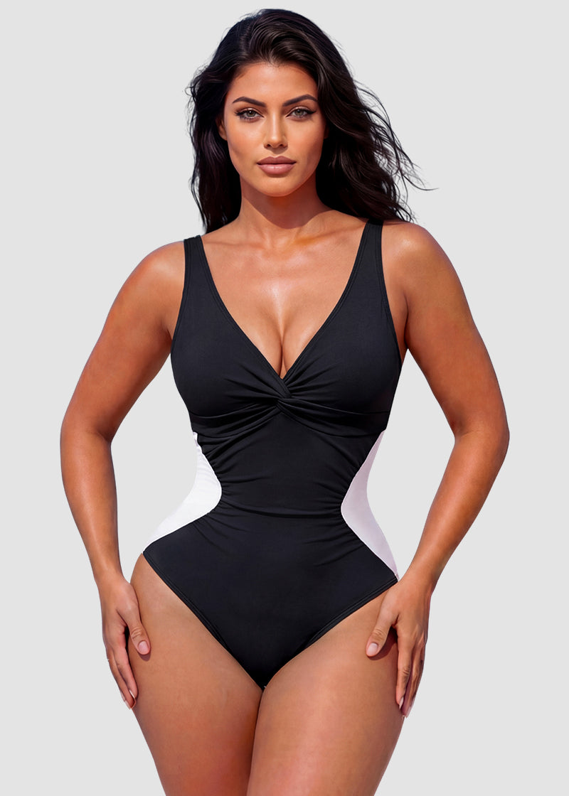 Twist Front Tummy Control One-Piece Swimsuit
