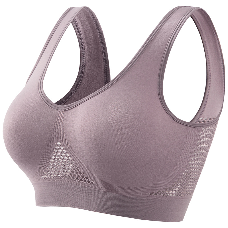 Large size breathable sports bra without underwire