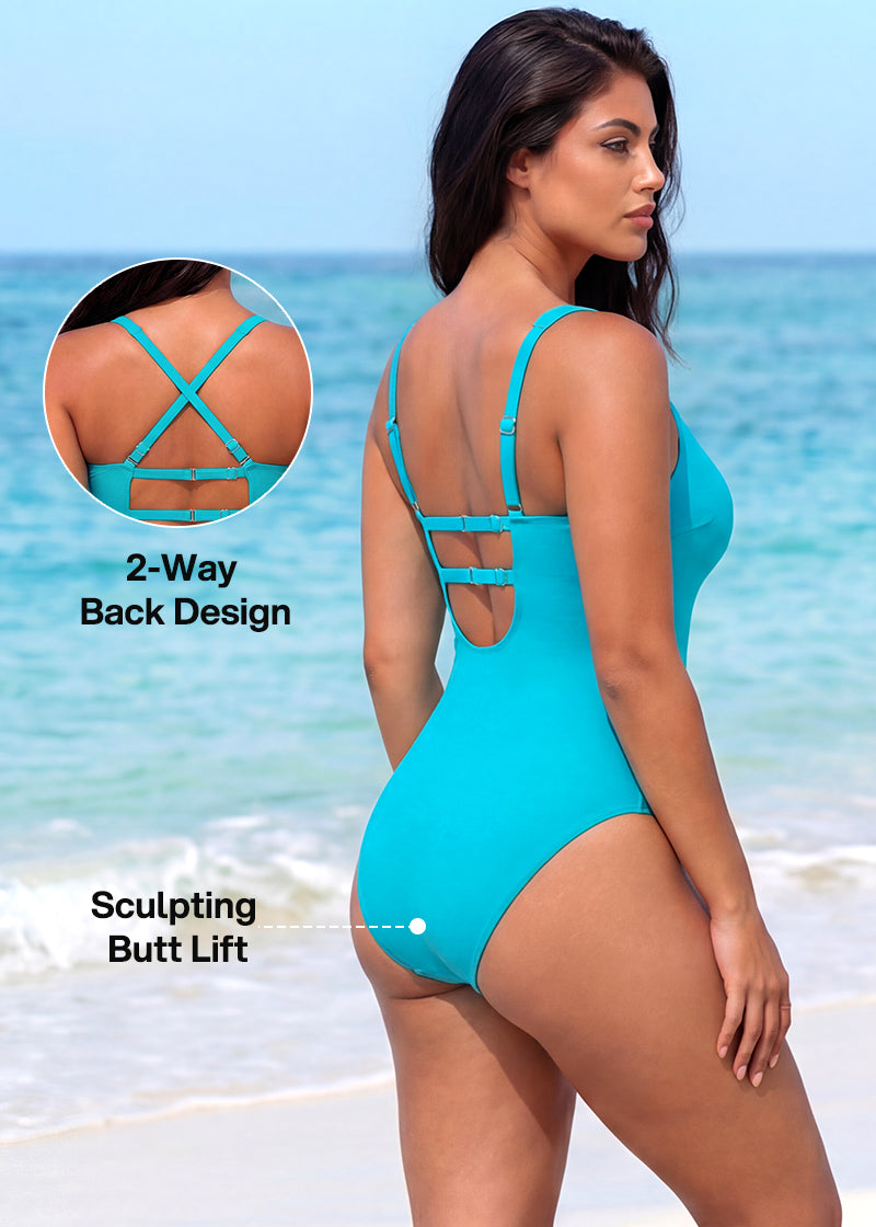 Twist Front Tummy Control One-Piece Swimsuit