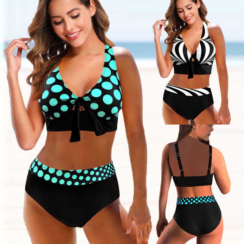 2024 New Printed Plus Size Two Pieces Bikini Set Swimsuit Female Women Beachwear Swimwear Bathing Suit 5XL-colinskeirs