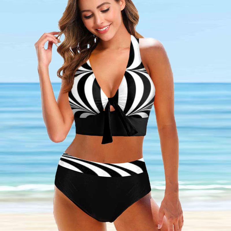 2024 New Printed Plus Size Two Pieces Bikini Set Swimsuit Female Women Beachwear Swimwear Bathing Suit 5XL-colinskeirs