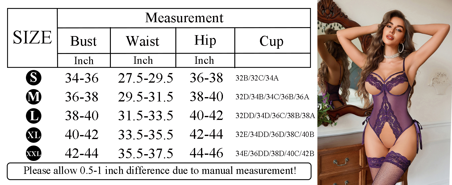 Avidlove Lace Bodysuits for Women Cutout Teddy Underwire Teddy Linggerie One Piece MIni Babydoll