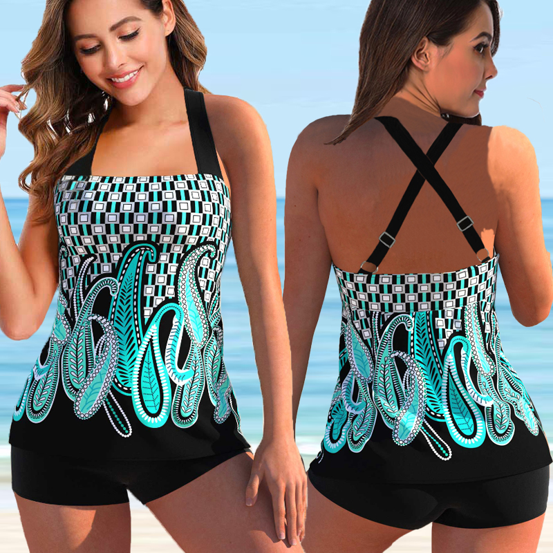 Plus Size Sexy Print Swimwear Women Tankini 2022 Print Swimsuit Female Brazilian Bikini Set Beachwear Bathing Suit Swimmin-colinskeirs
