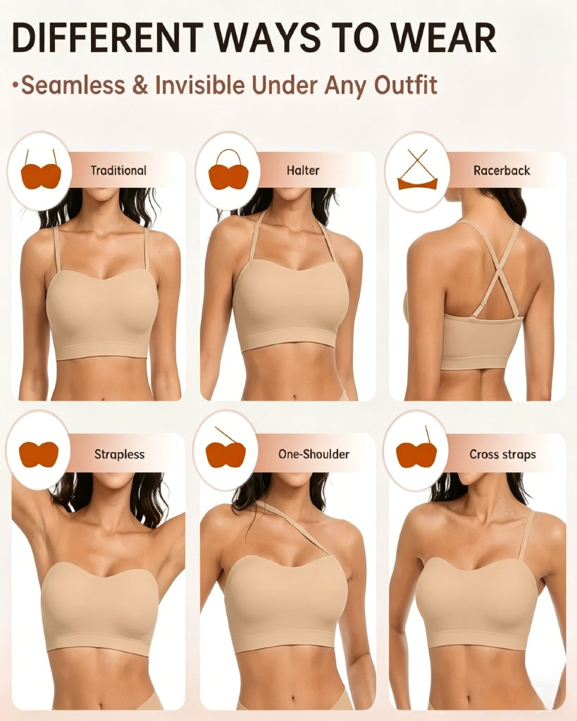 Wireless Strapless Bandeau Bra 