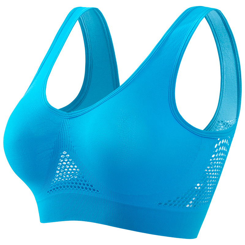 Large size breathable sports bra without underwire