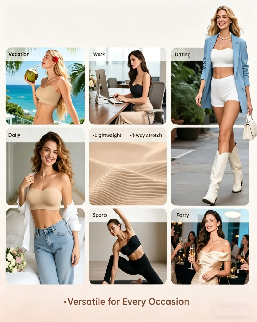 Wireless Strapless Bandeau Bra 