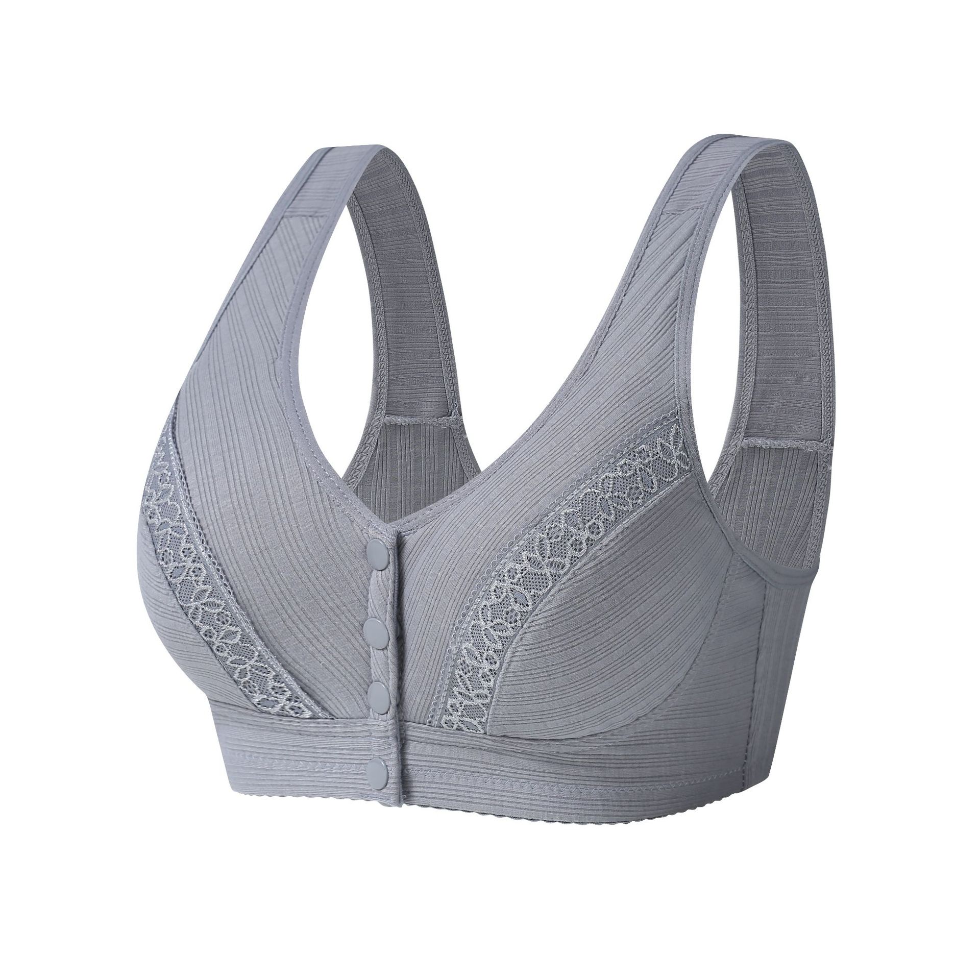 Large size front clasp bra without underwire