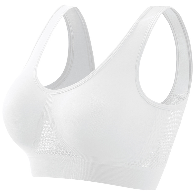 Large size breathable sports bra without underwire