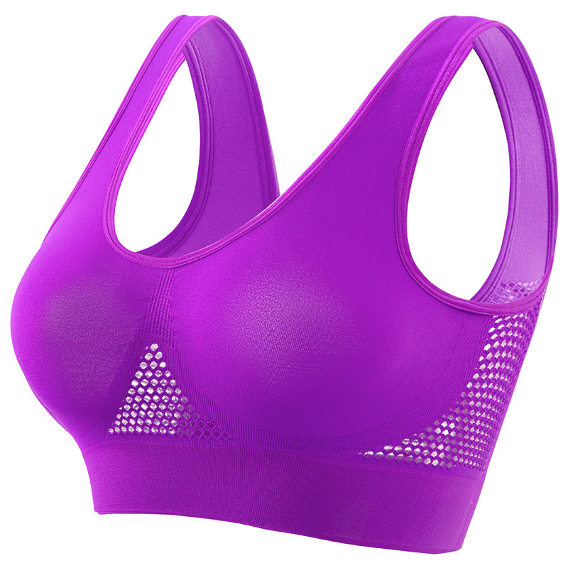 Large size breathable sports bra without underwire