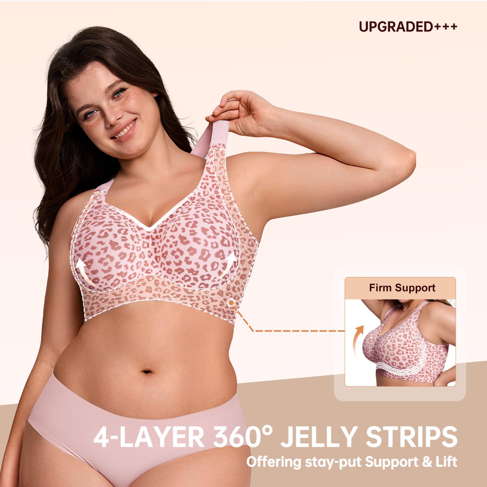 OEAK Women Jelly Bras Wirefree Full Coverage No Underwire Everyday Bras Comfortable Wireless Padded Tshirt Bra OEAK Women Jelly Bras Wirefree Full Coverage No Underwire Everyday Bras Comfortable Wireless Padded Tshirt Bra