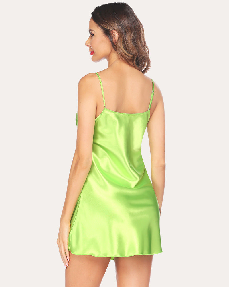 Plus Size Satin Mini Slip Dress-lovelira