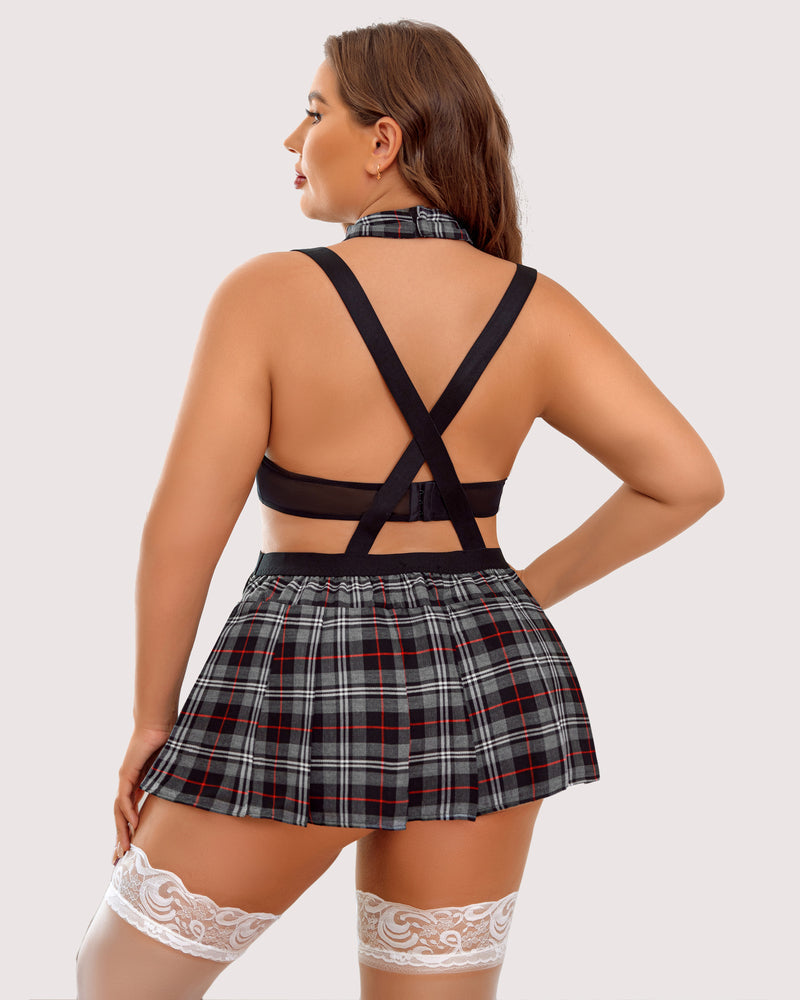 Plus Size Tie Top and Mini Skirt-lovelira