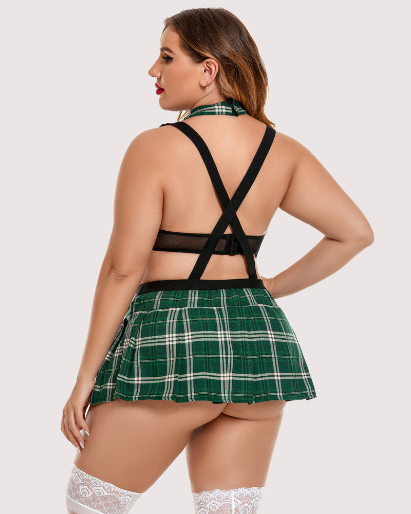 Plus Size Tie Top and Mini Skirt-lovelira