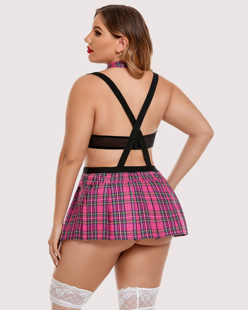 Plus Size Tie Top and Mini Skirt-lovelira