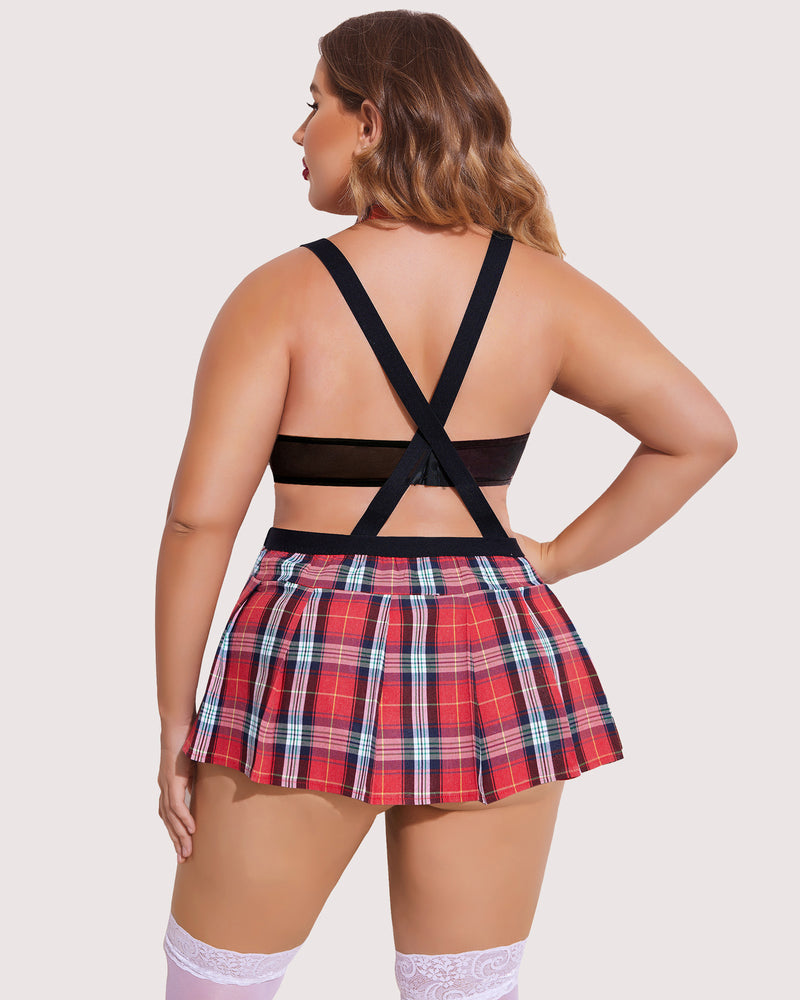 Plus Size Tie Top and Mini Skirt-lovelira