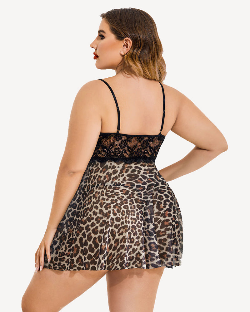 Plus Size Heart Side Slit Nightdress-lovelira