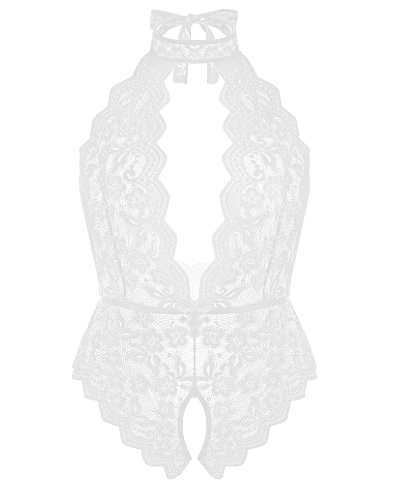 Gorgeous Plus Size Lace Print Bodysuit-lovelira