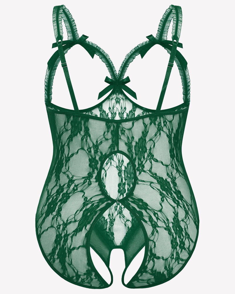 Plus Size Crotchless Exotic Lace Teddies-lovelira