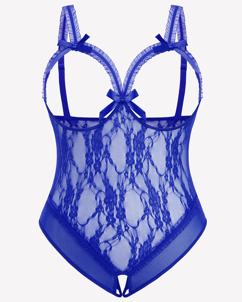 Plus Size Crotchless Exotic Lace Teddies-lovelira