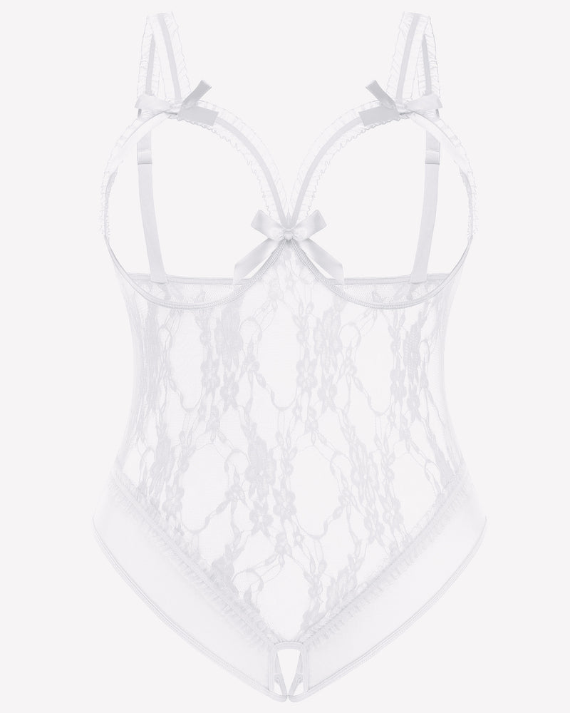 Plus Size Crotchless Exotic Lace Teddies-lovelira