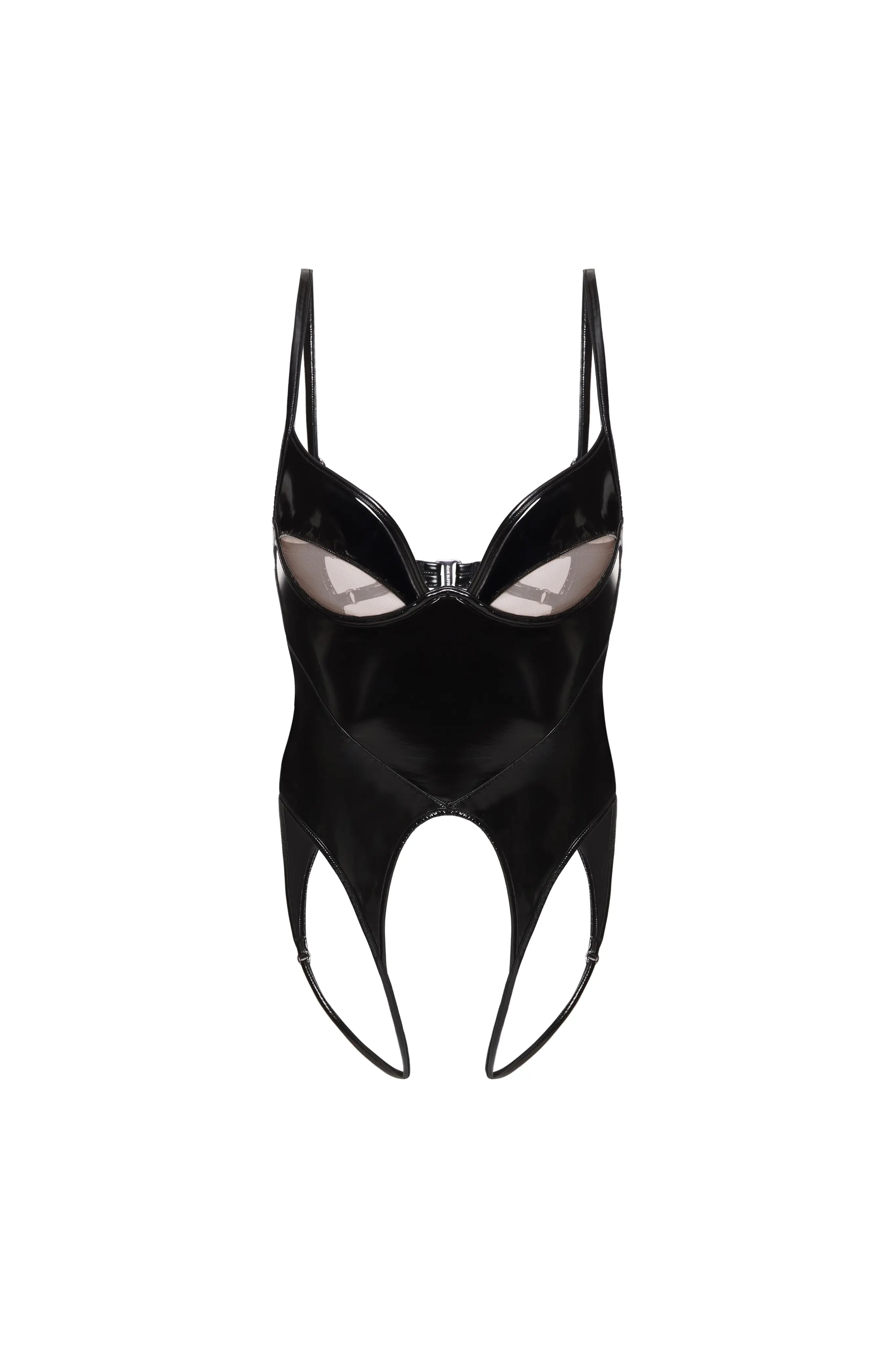 Blake Lacquer Crotchless Bodysuit-lovelira