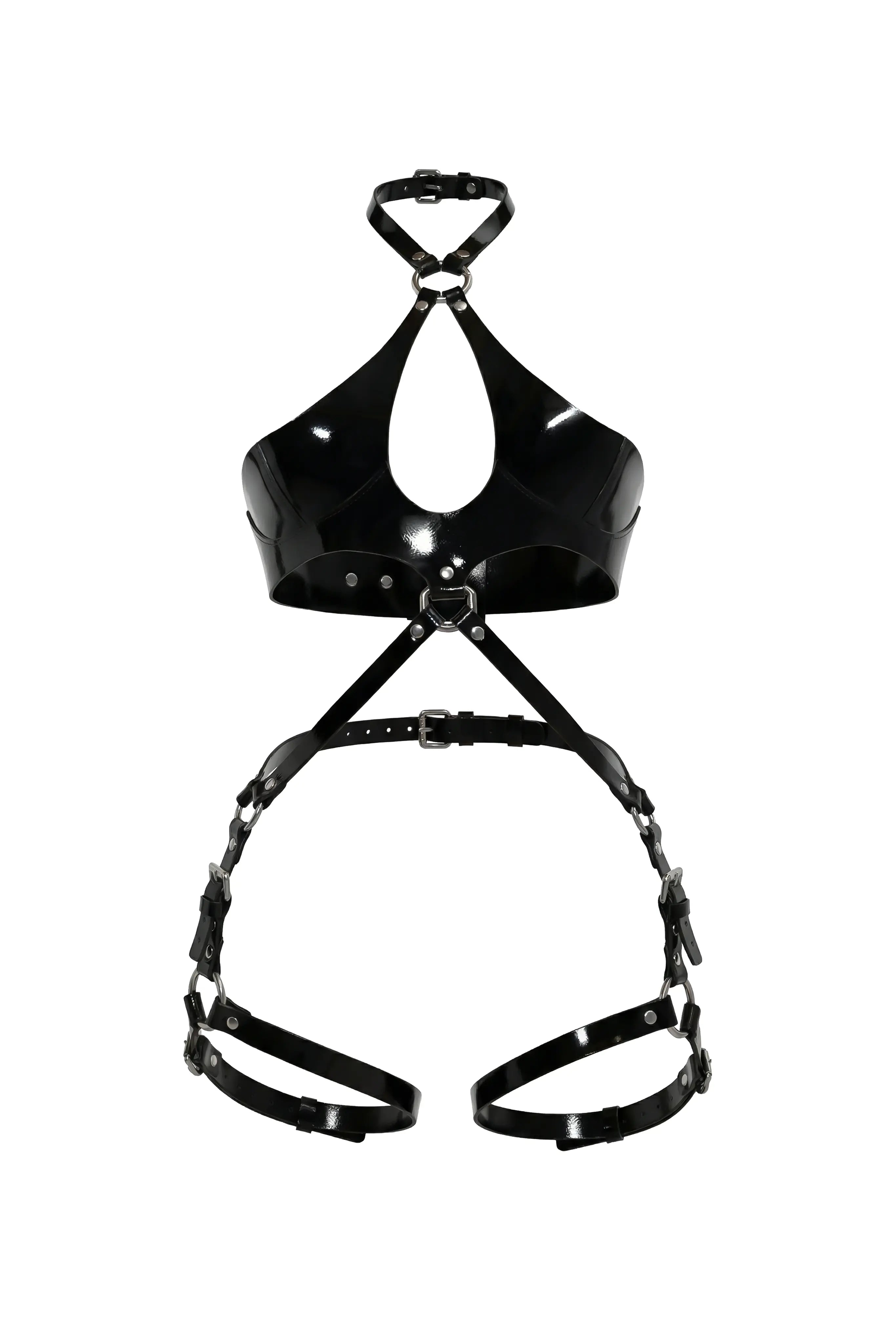 Bridget Lacquer Leather Fullbody in Black-lovelira