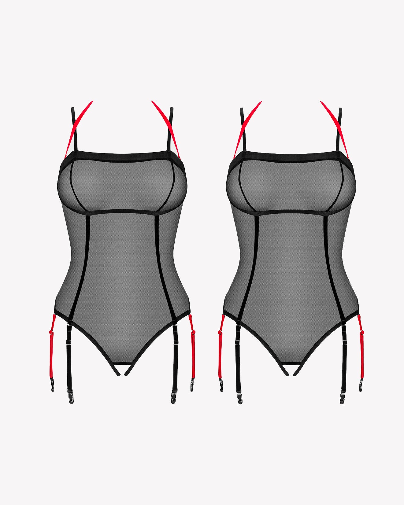 Mesh Tulle Crotchless Teddy-lovelira