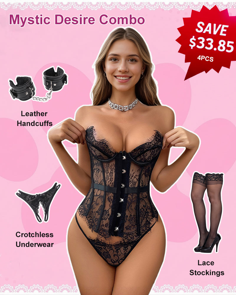 Corset Top and Panty Set with Fishbone-lovelira