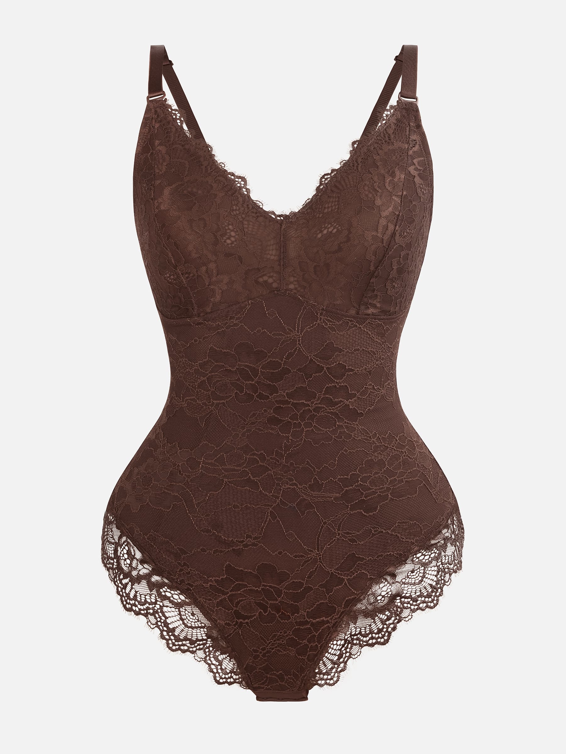 Feelingirl-V-Neck-Bodysuit-with-Lace-Fabric-BN5