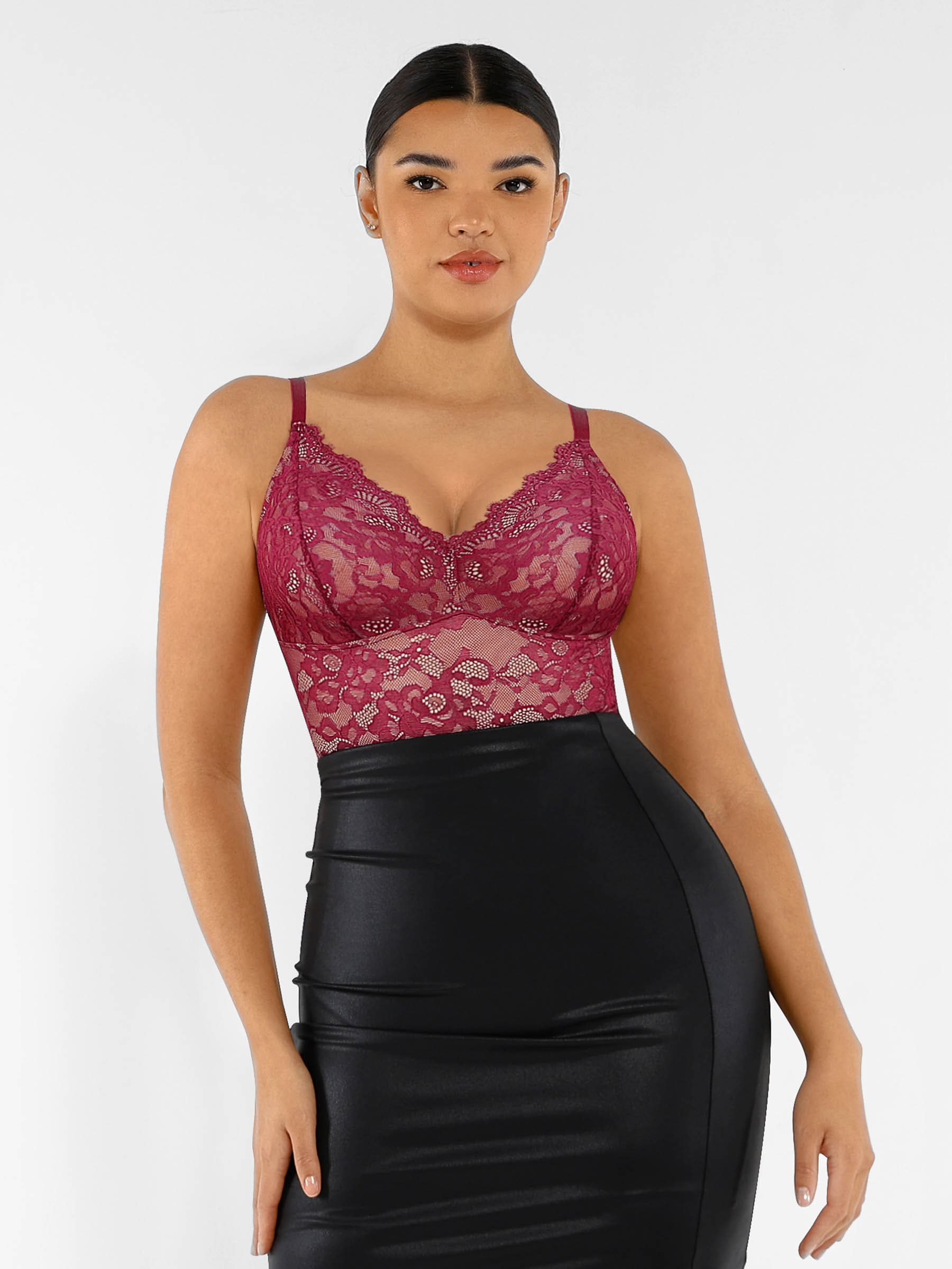 Feelingirl-V-Neck-Bodysuit-with-Lace-Fabric-RD3