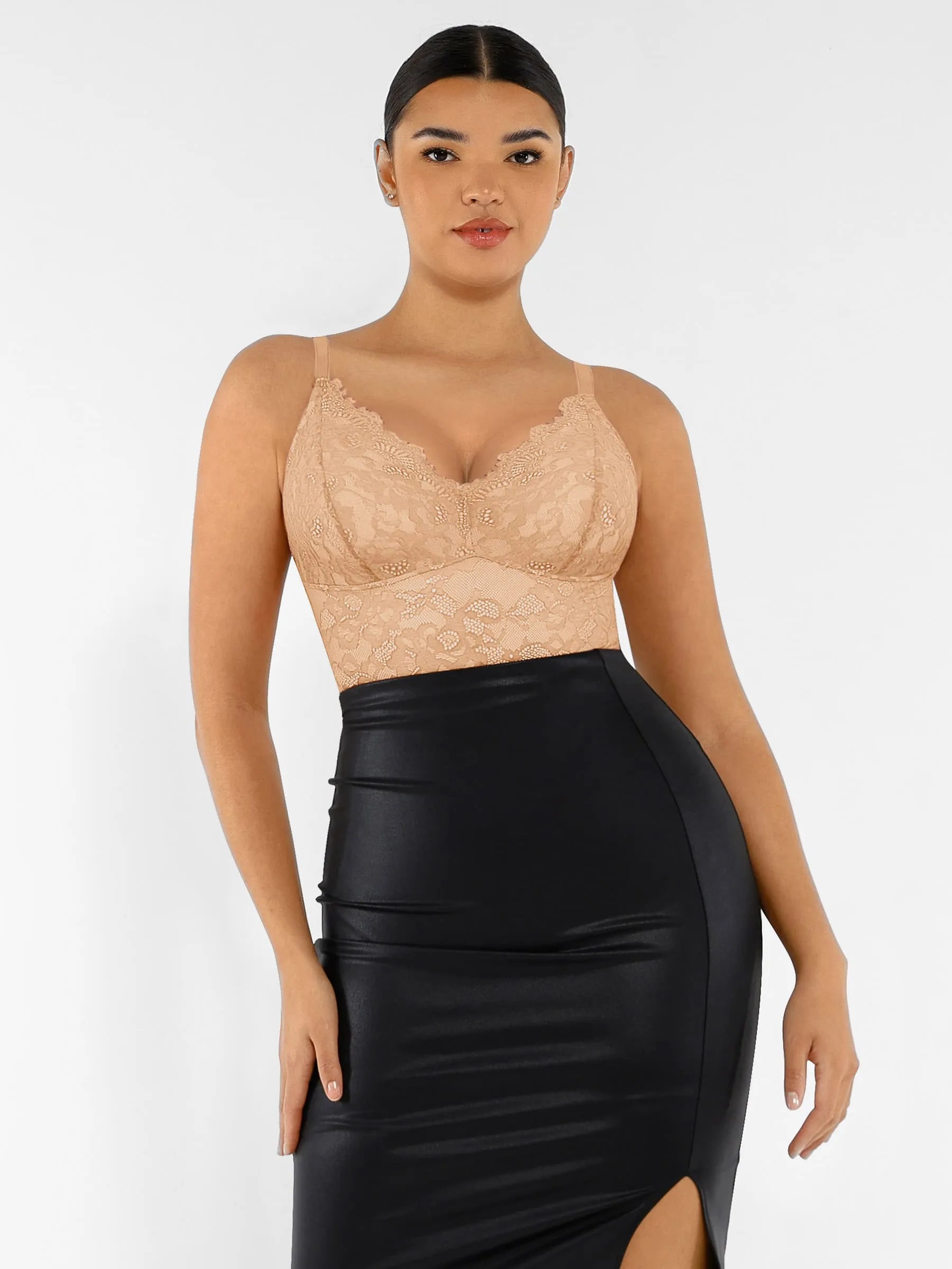 Lace V Neck Full Bodysuit