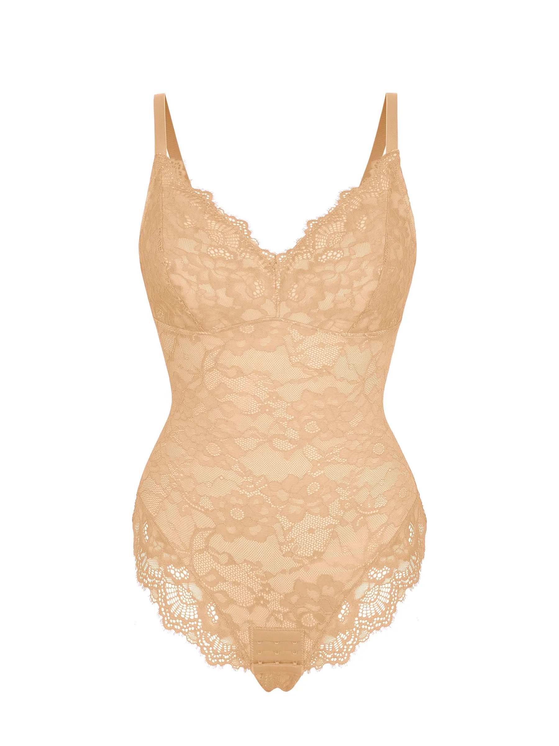 Lace V Neck Full Bodysuit