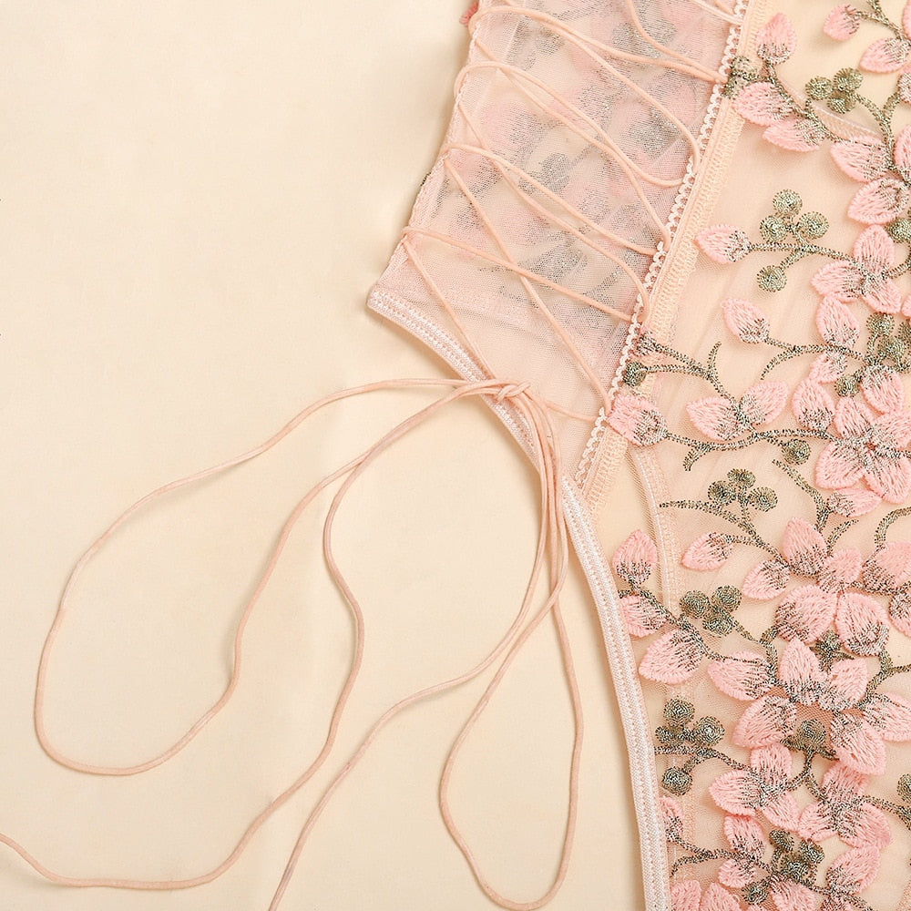 Model BS229Cross Hollow Crotchless Fishnet Bodysuits-lovelira